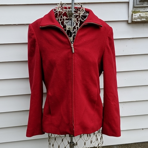 Petite Sophisticate Jackets & Blazers - Petites Sophisticate red wool coat